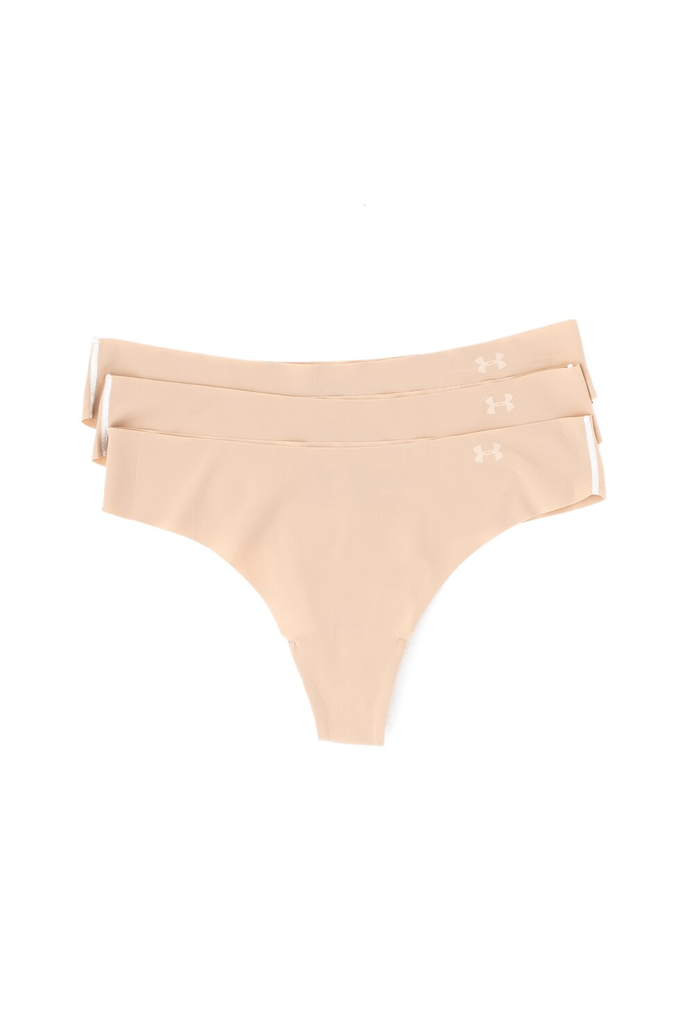 Under Armour, Set de chiloti tanga pentru fitness - 3 perechi, Bej