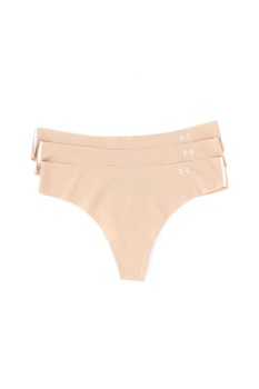 Under Armour, Set de chiloti tanga pentru fitness - 3 perechi, Bej Under Armour, Set de chiloti tanga pentru fitness - 3 perechi, Bej