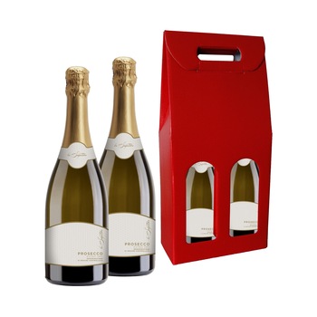 Pachet Vin spumant Prosecco DOC La Sagrestana extra dry, 2 sticle 750 ml + cutie cadou Pachet Vin spumant Prosecco DOC La Sagrestana extra dry, 2 sticle 750 ml + cutie cadou