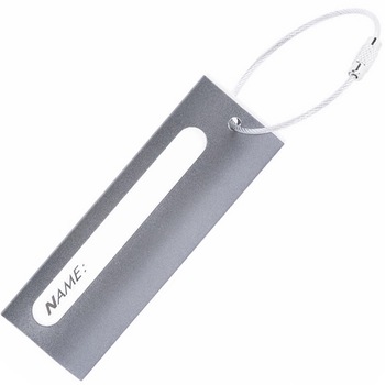 Tag metalic troler, eticheta cu nume pentru identificare, name tag, accesoriu valiza de identificare, cu inel metalic de prindere, luggage tag, 8.5 x 2.8 cm, gri, Quasar Tag metalic troler, eticheta cu nume pentru identificare, name tag, accesoriu valiza de identificare, cu inel metalic de prindere, luggage tag, 8.5 x 2.8 cm, gri, Quasar