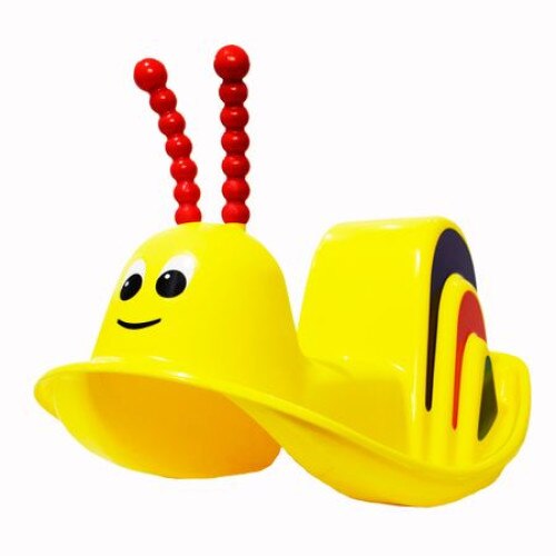 Balansoar clasic copii, Melc, culoare galben, din material plastic, recomandat copiilor intre 1 - 3 ani