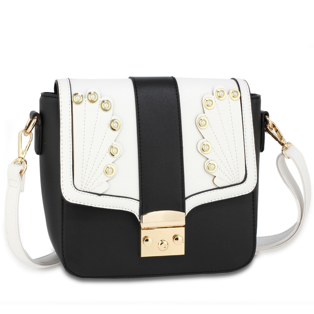 Geanta De Umar Karmel Trendy Alb Cu Negru