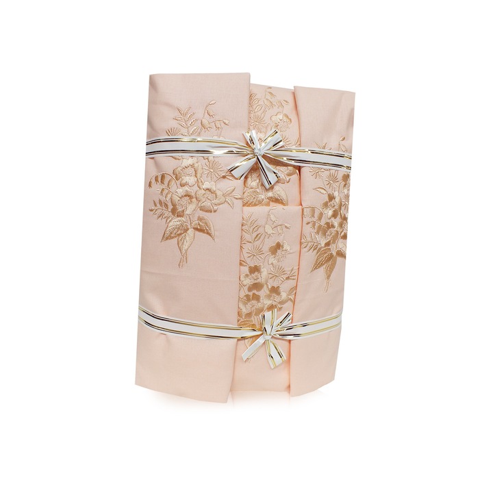 Set lenjerie de pat FAN, Bumbac, 200x220 cm, Roz somon