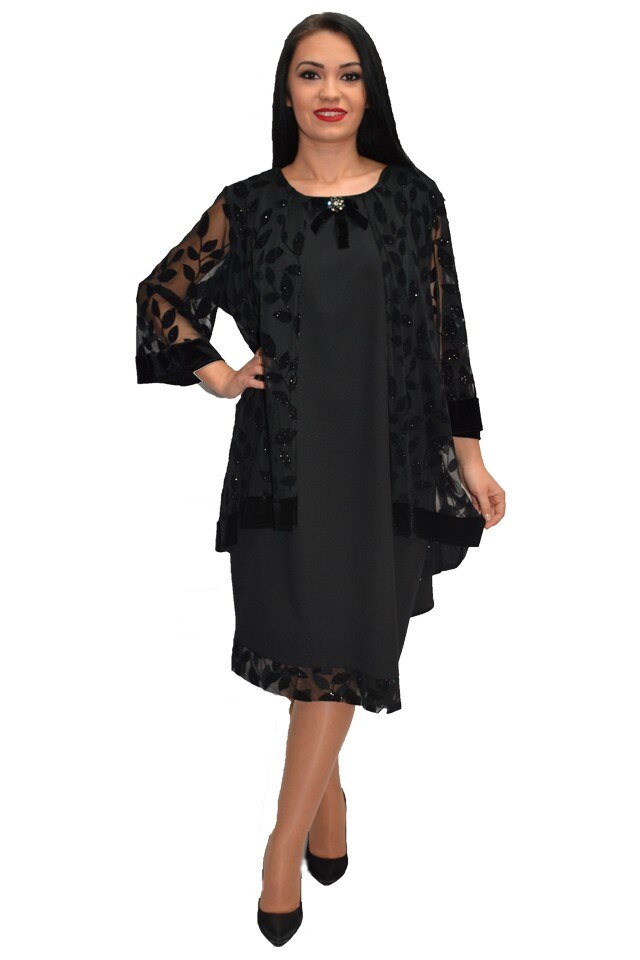 Rochie eleganta din dantela, D&J Exclusive, Negru