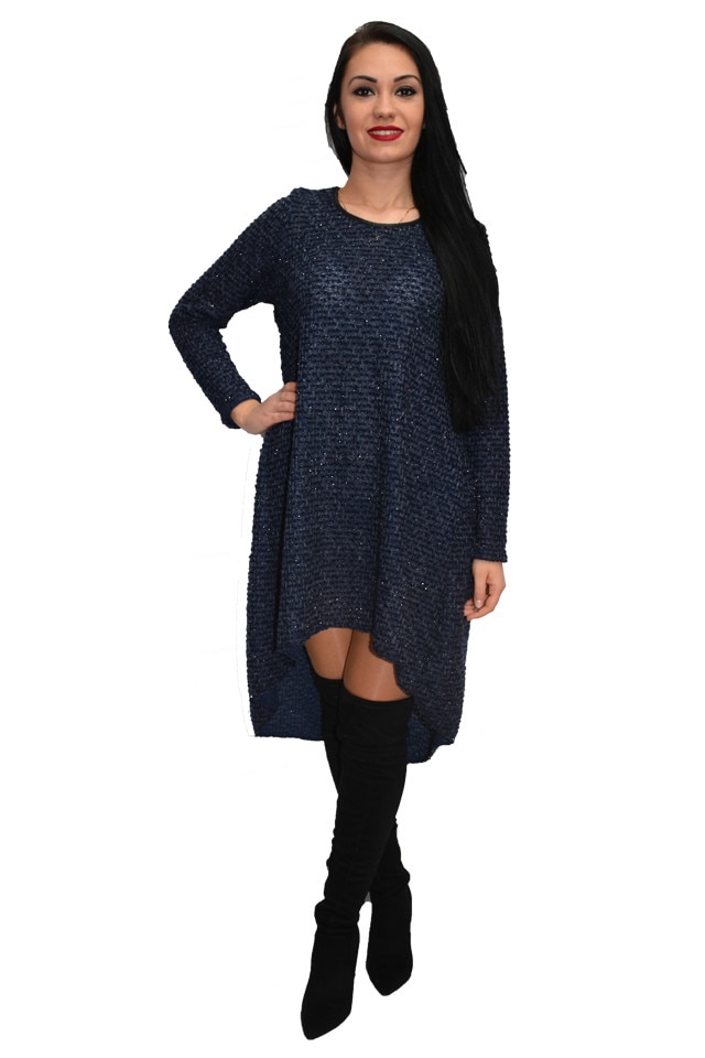 Rochie de iarna moderna, D&J Exclusive, Albastru marin, 40