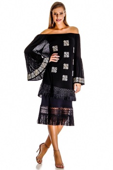 Rochie jerse negru Liza Panait AV-155E Rochie jerse negru Liza Panait AV-155E