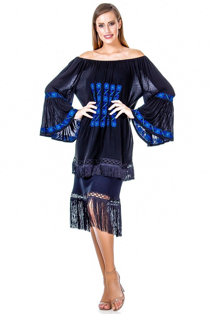 Rochie jerse negru Liza Panait AV-162E