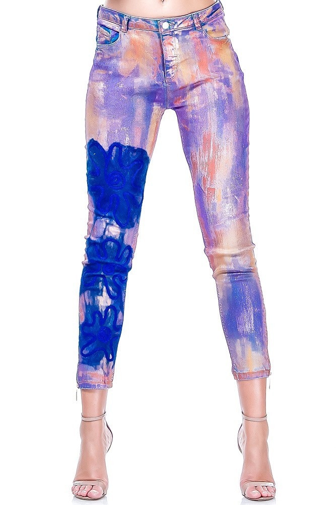 Pantaloni denim albastru Liza Panait AV-160E