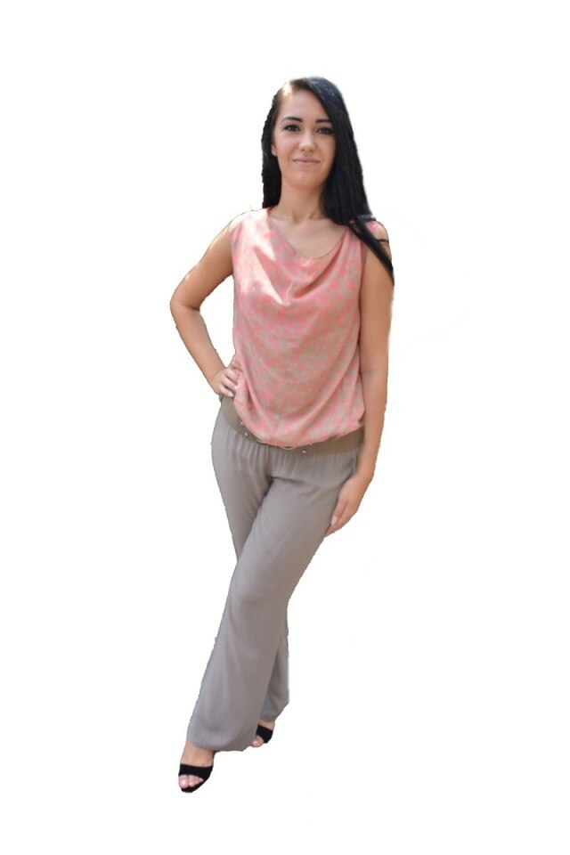 Salopeta feminina,D&J Exclusive,Crem-plamaniu, 38 EU