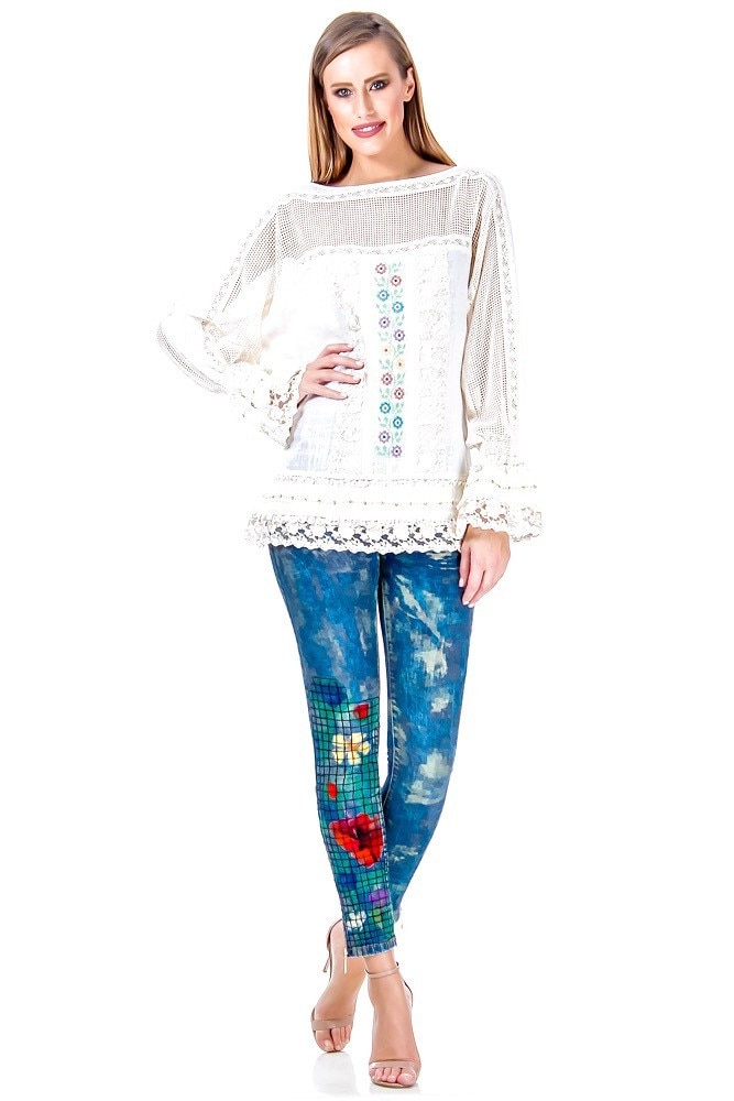 Bluza panza topita alba Liza Panait AV-158E