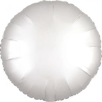 Balon folie 45 cm rotund Satin Luxe White, Amscan 38589 Balon folie 45 cm rotund Satin Luxe White, Amscan 38589