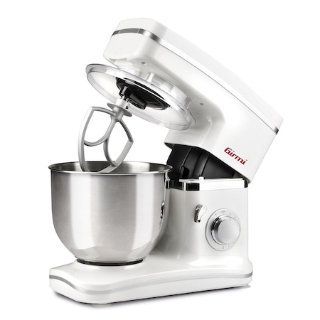 Mixer cu bol din otel inoxidabil cu performante profesionale 8 viteze + functie Pulse, vas 5.2l, 1300W, alb