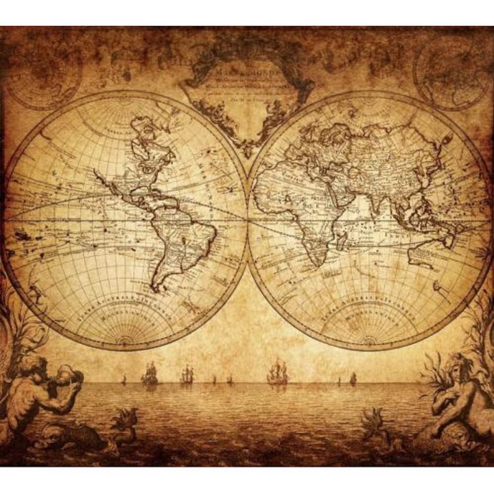 Tablou forex, Mappe Monde, color, 30cm x 20cm
