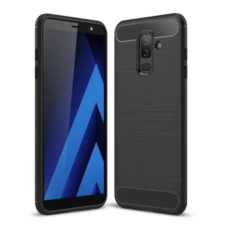 Калъф за телефон Carbon Case за Samsung Galaxy A6 Plus 2018 A605, черен