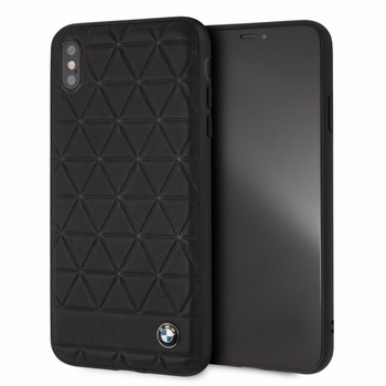 Husa de piele BMW Embossed Hexagon Apple iPhone Xs Max Black Husa de piele BMW Embossed Hexagon Apple iPhone Xs Max Black