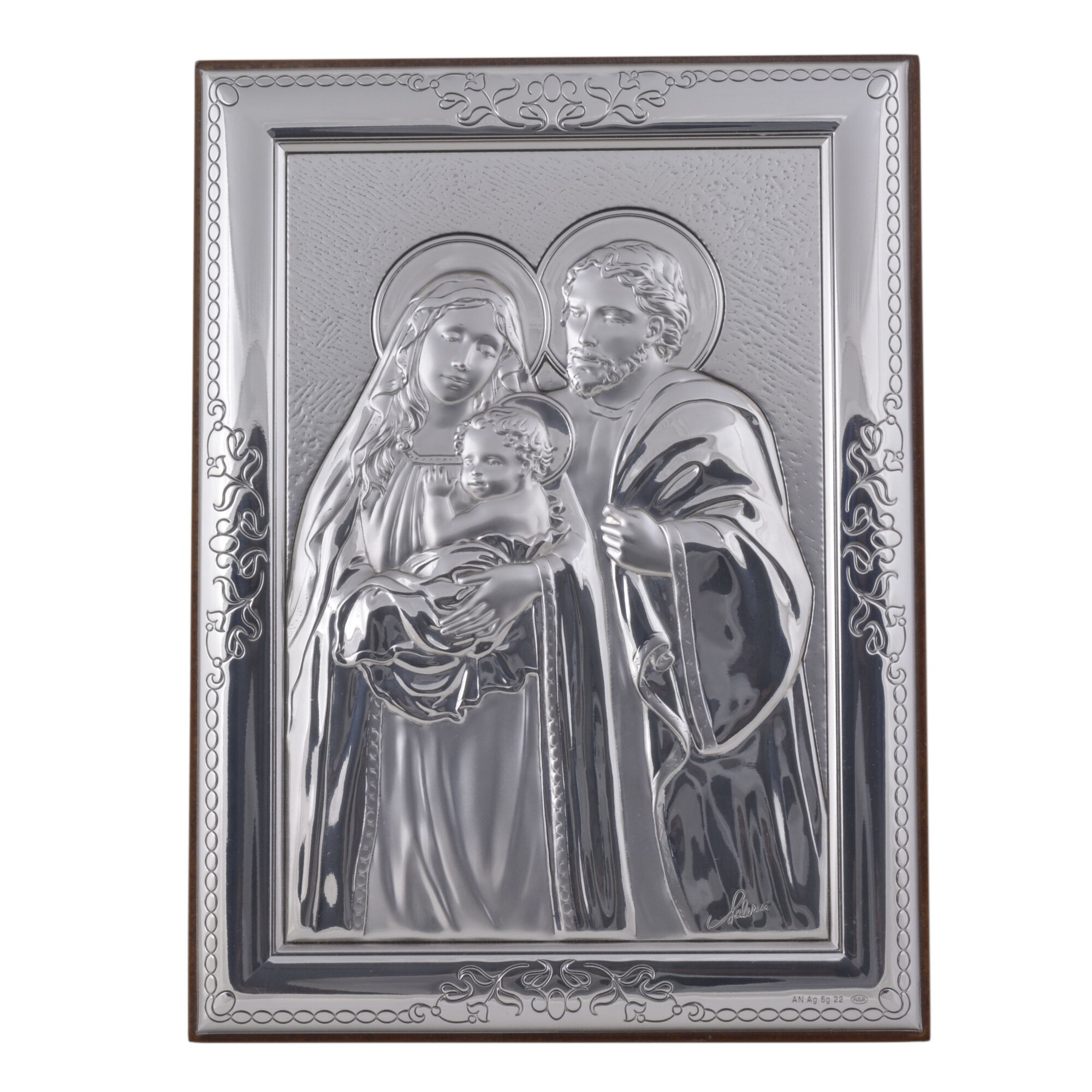 Icoana placata cu argint - Sfanta Familie - Furnir, Drept V, 2/3
