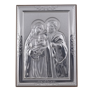 Icoana placata cu argint - Sfanta Familie - Furnir, Drept V, 2/3 Icoana placata cu argint - Sfanta Familie - Furnir, Drept V, 2/3