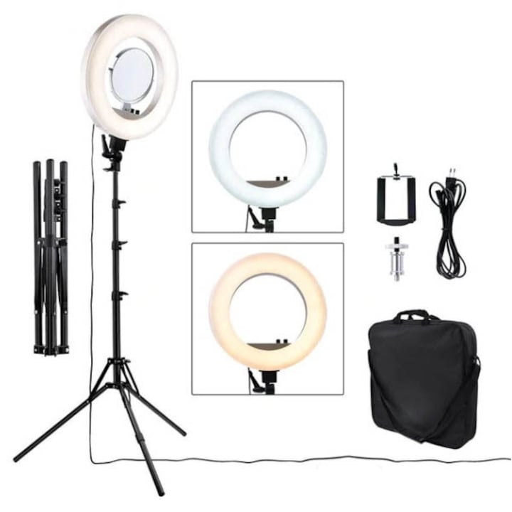 Lampa Profesionala LED Circulara Make UP, Photo Studio, Selfie Telefon, Ring Light 18inch - 50W cu 480 led-uri Temperatura de culoare 3200K-5500K