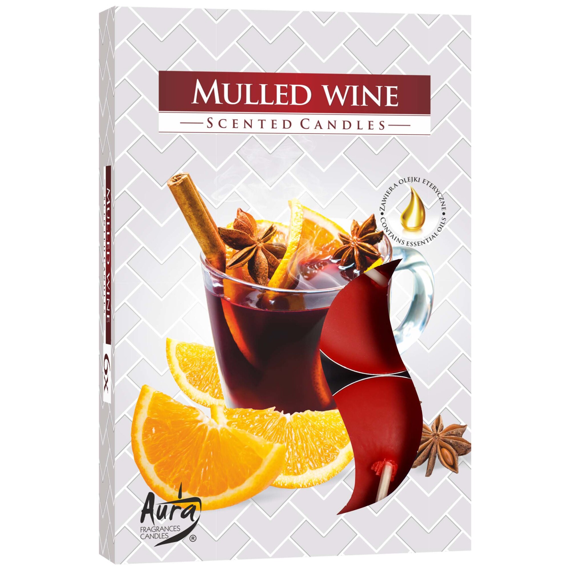 Lumanare ornamentala parfumata Bispol Mulled Wine 6buc