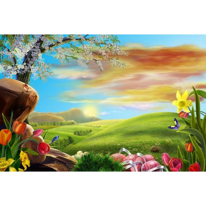 Tablou forex, Peisaj de primavara, color, 140cm x 70cm