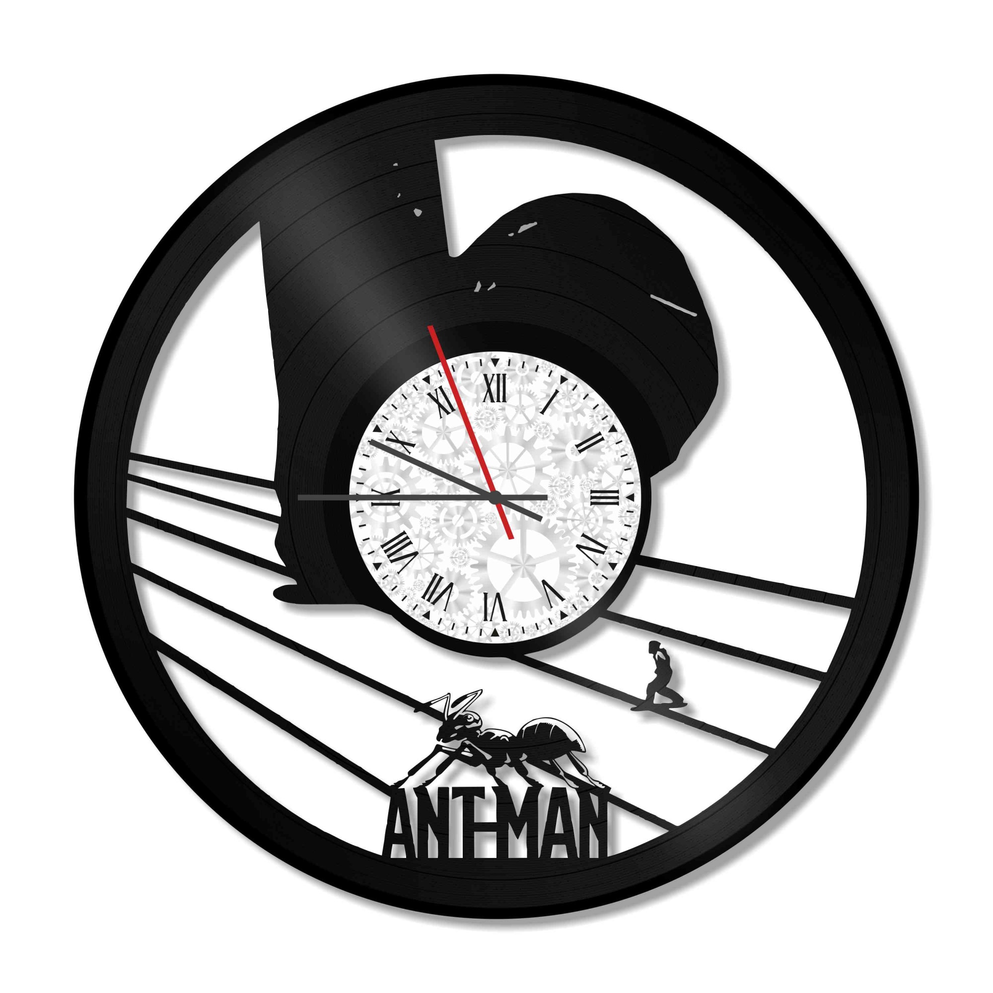 Ceas de perete Vintage din vinil Revival Vinyl Wall Clock Ant Man