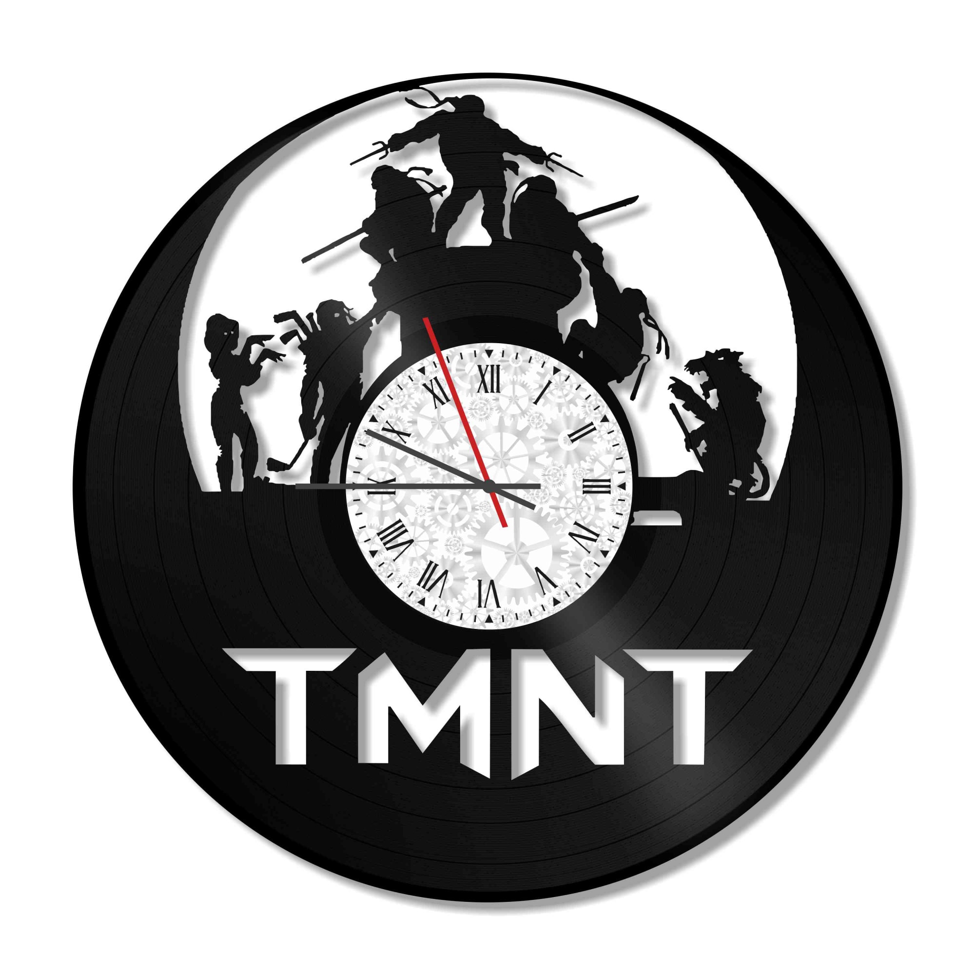 Ceas de perete Vintage din vinil Revival Vinyl Wall CLock Testoasele Ninja