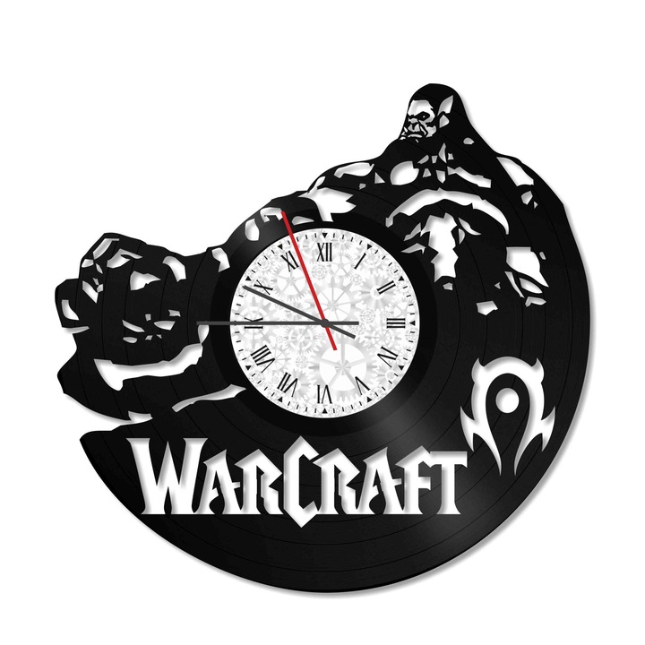Ceas de perete Vintage din vinil Revival Vinyl Wall Clock WarCraft Duraton