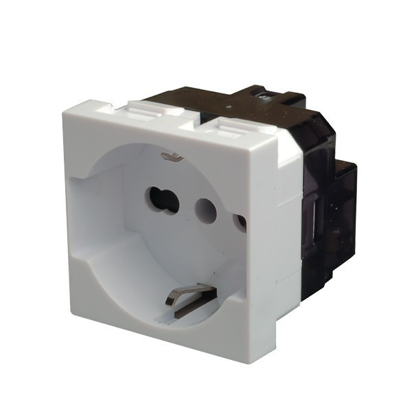 Priza simpla iMKⓇ incastrata, modulara, contact de protectie, putere maxima 3520W, alb, AN