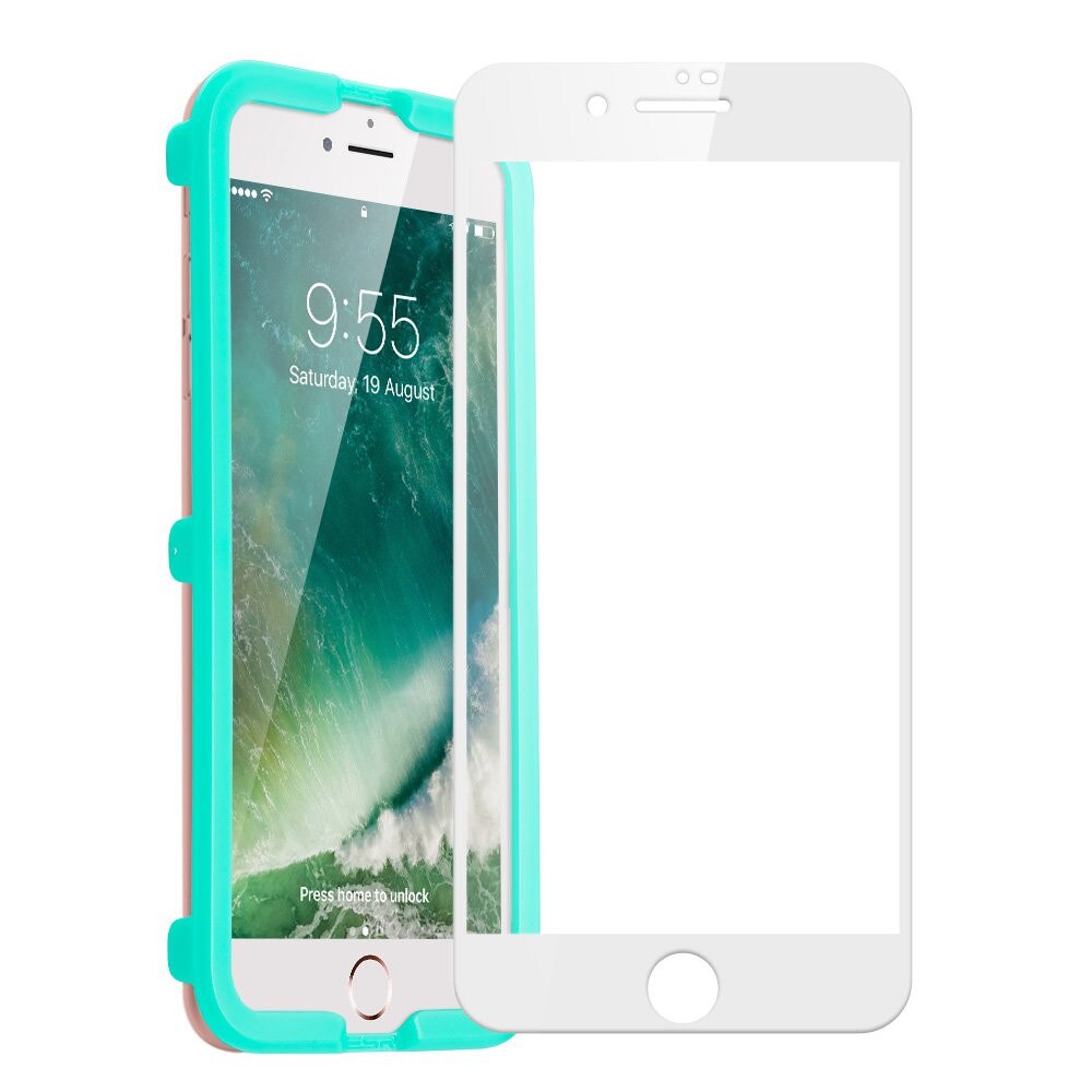 Folie sticla securizata ESR, Tempered Glass Full Coverage iPhone 8 / 7, White Edge