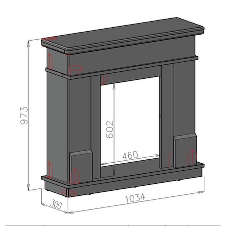 Semineu electric Rodos & Miriam, Dimensiuni (I*L*A) :973*1034*300 mm