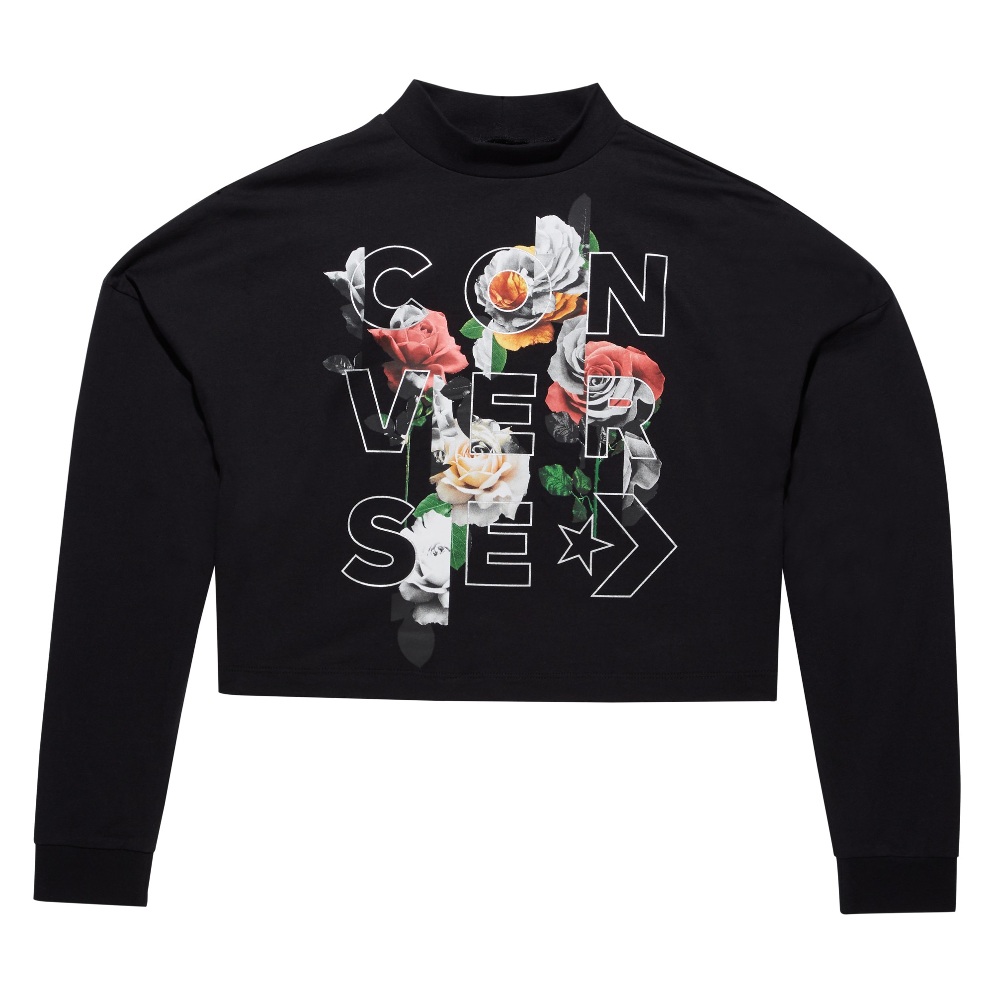 Bluza Converse Floral Wordmark, Negru