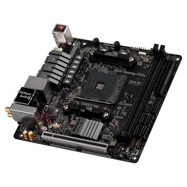 Placa de baza ASRock B450 GAMING-ITX/AC, AM4, 4xSATA3, DDR4 3200, USB 3.1+3.1(Type A+C)