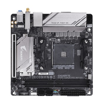 Placa de baza Gigabyte B450 I AORUS PRO WIFI 1.0 M, AM4, DDR4-3200, USB 3.1+Type C, DVI-D/HDMI Placa de baza Gigabyte B450 I AORUS PRO WIFI 1.0 M, AM4, DDR4-3200, USB 3.1+Type C, DVI-D/HDMI