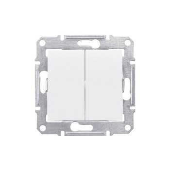 Intrerupator dublu alternativ 10A, IP20, Schneider Electric, incastrat, fara rama, alb Intrerupator dublu alternativ 10A, IP20, Schneider Electric, incastrat, fara rama, alb