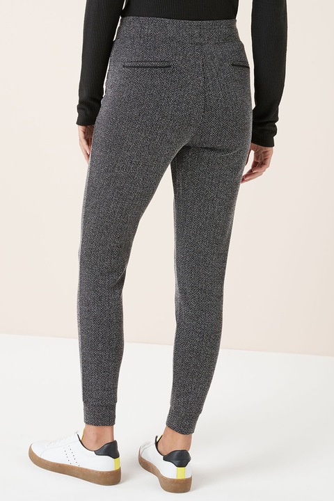 NEXT, Pantaloni jogger cu model herringbone, Negru/Alb, 18T
