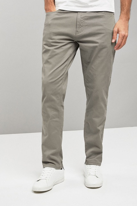 NEXT, Pantaloni chino cu croiala skinny, Verde pal, 34R