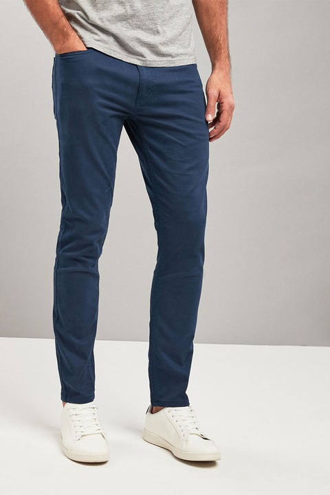 NEXT, Blugi skinny elastici, Albastru inchis, 32R