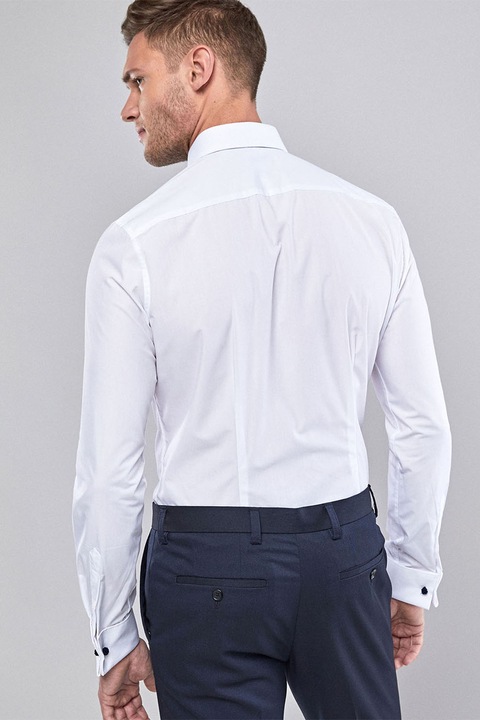 NEXT, Set de camasa slim fit si cravata, Alb, 17L