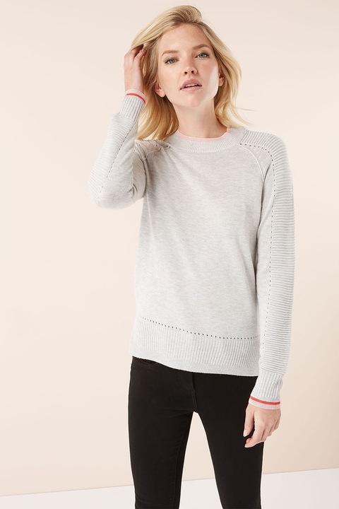NEXT, Pulover regular fit cu maneci raglan, Gri, 14