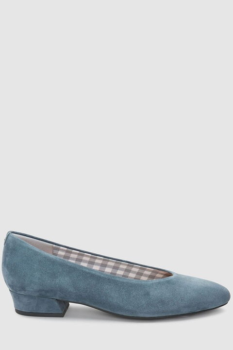 NEXT, Pantofi de piele intoarsa cu varf migdalat, Albastru prafuit, 8-WIDE
