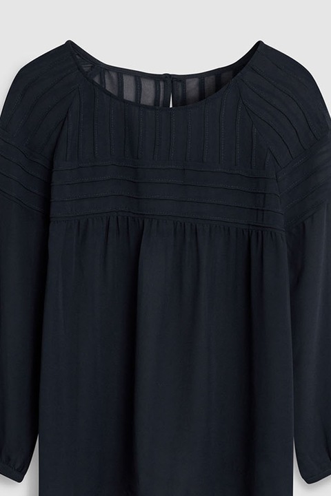 NEXT, Bluza din material vaporos, cu decolteu rotund, Bleumarin, 16