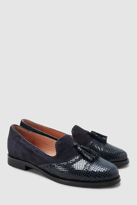 NEXT, Pantofi loafer de piele cu canafi, Bleumarin, 6.5-WIDE