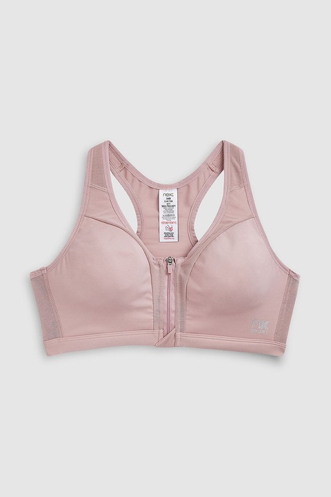 NEXT, Bustiera cu fermoar in partea din fata, Roz prafuit, 40DD