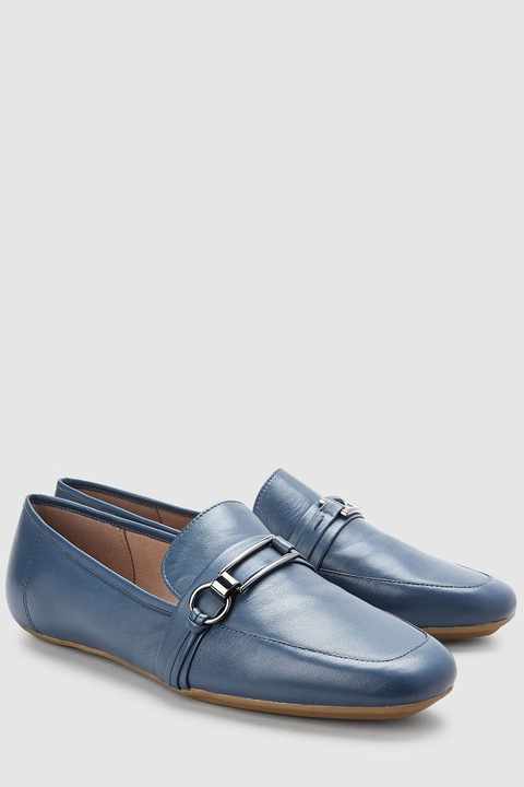 NEXT, Pantofi loafer de piele, Albastru prafuit, 8