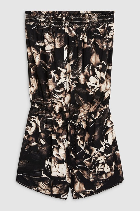 NEXT, Salopeta fara maneci cu imprimeu floral, Negru/Alb, 14