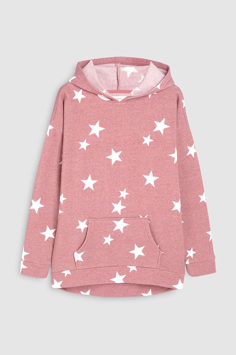 NEXT, Hanorac cu buzunar kangaroo, Roz prafuit/Alb, XL