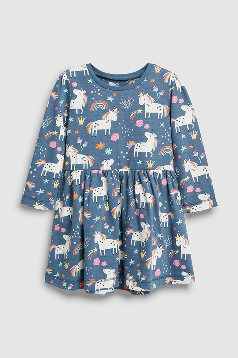 NEXT, Rochie evazata cu model inorog, Multicolor, 3-4Y Standard