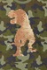 NEXT, Tricou cu imprimeu camuflaj si aplicatie cu paiete, Verde/Auriu, 12Y Standard