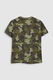 NEXT, Tricou cu imprimeu camuflaj si aplicatie cu paiete, Verde/Auriu, 12Y Standard