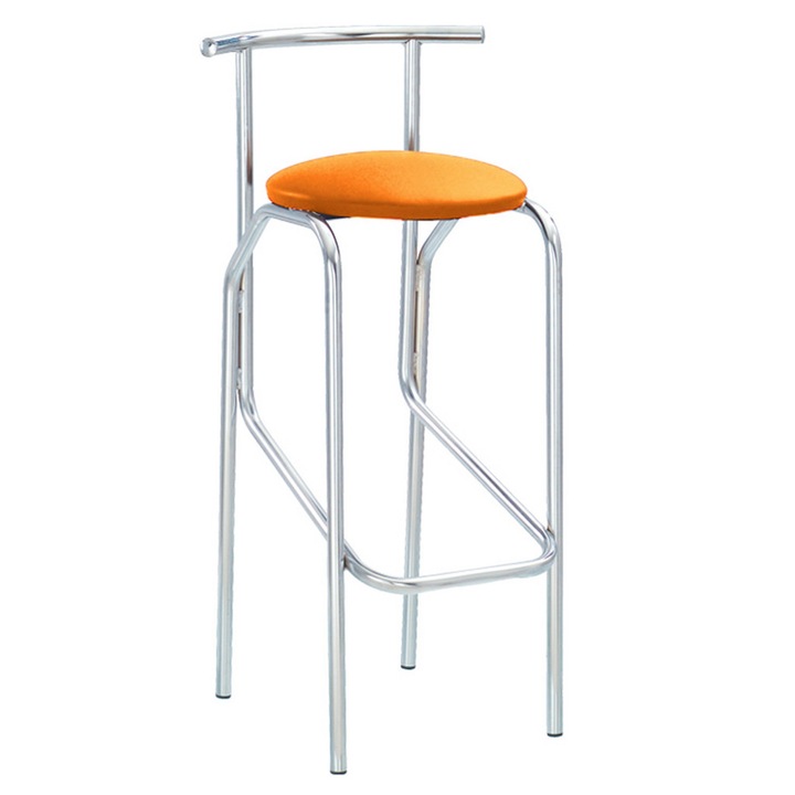 Scaun bar cafenea Borneo, Portocaliu piele ecologica